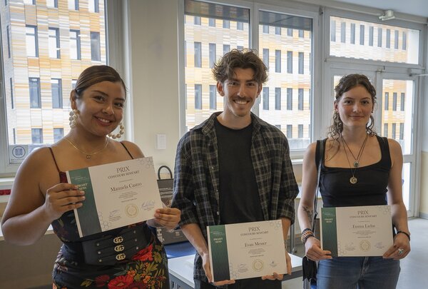 Manuela Castro, Evan Messer, Emma Liehn Les trois lauréats du concours
